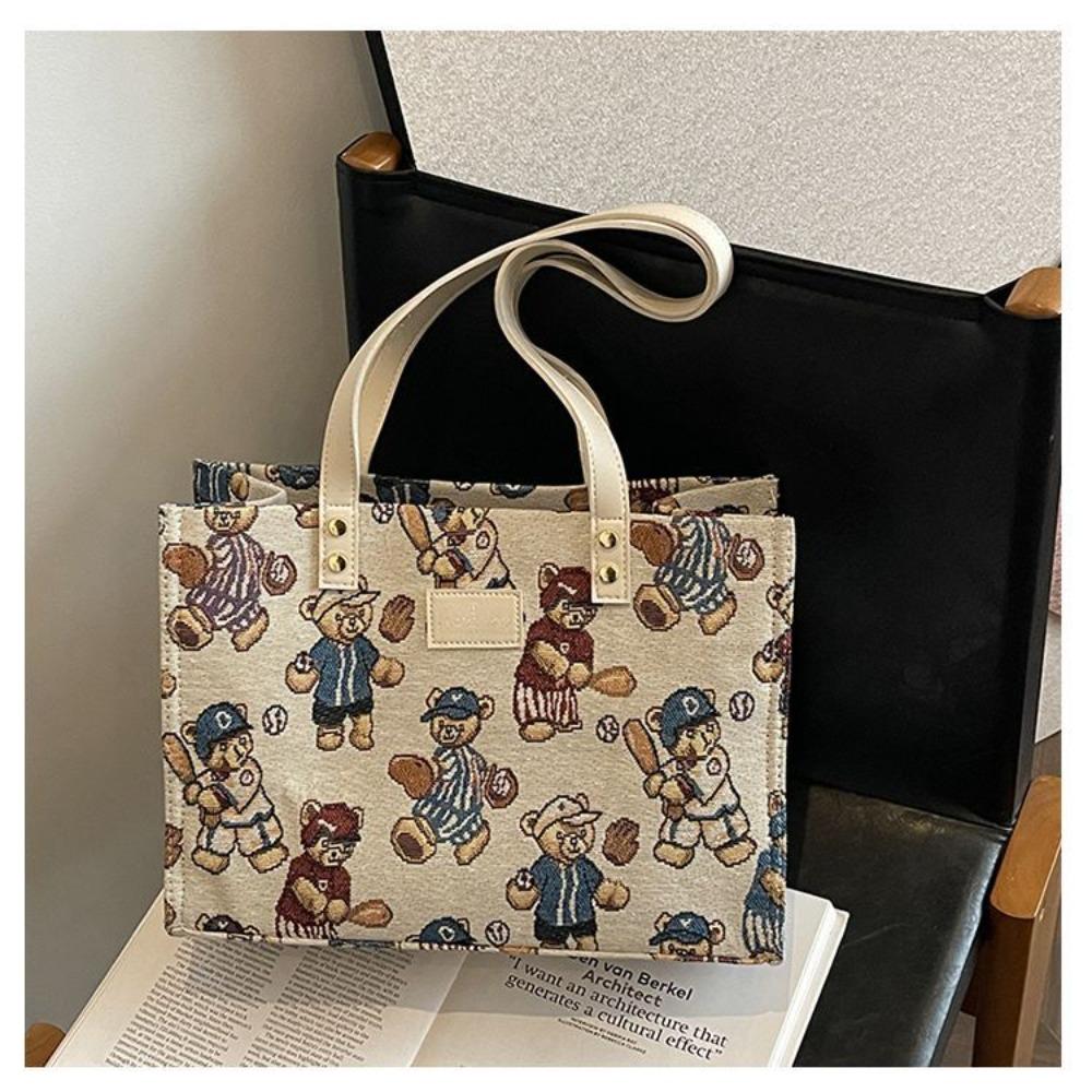 Lässige Umhängetasche Cartoon Bärenmuster Tragetasche Neue Handtasche