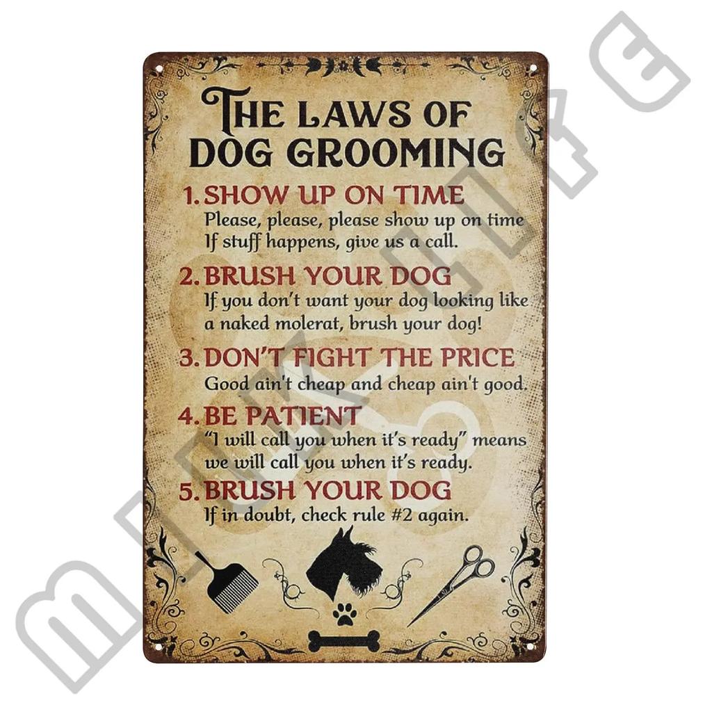 Airedale Terrier Kithchen Metal Tin Sign Funny Pets Signs Wall Decor Metal Poster Plaque for Bathroom Bar Office Cafe 12x8 Inch