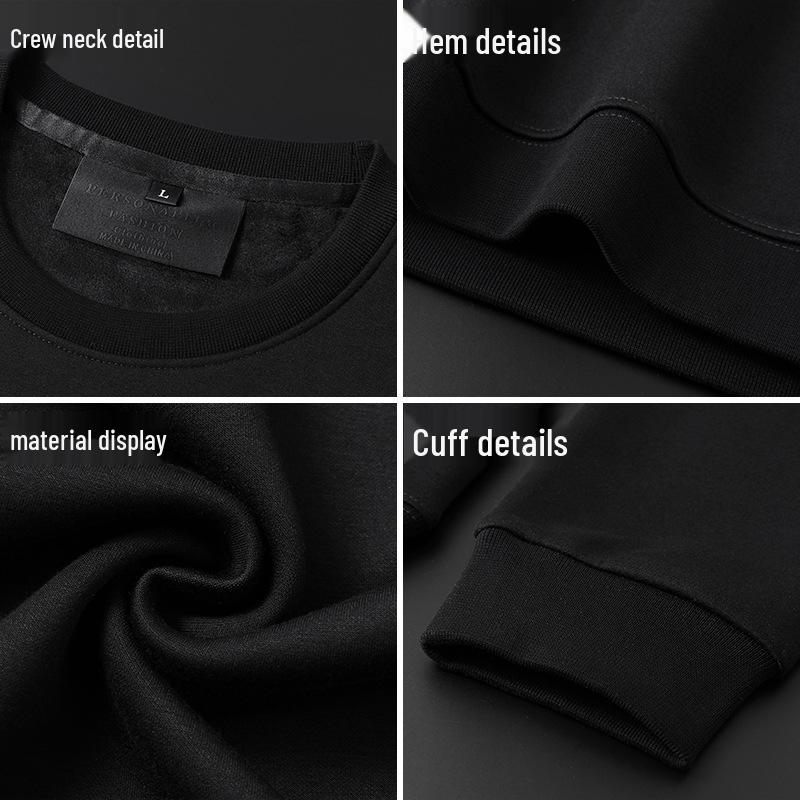 Men's Plus Size Chinese Dragon Crew Neck Sweatshirt - Spring/Autumn Trendy Loose Fit Top