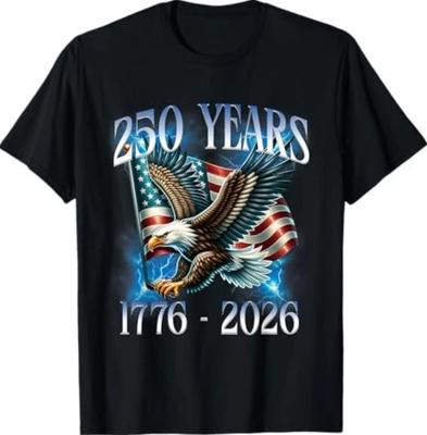 Eagle and Flag 250 Years 1776-2026 250th Birthday T-Shirt