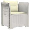 1 Seater Armchair with Cushions Rattan Look PP White