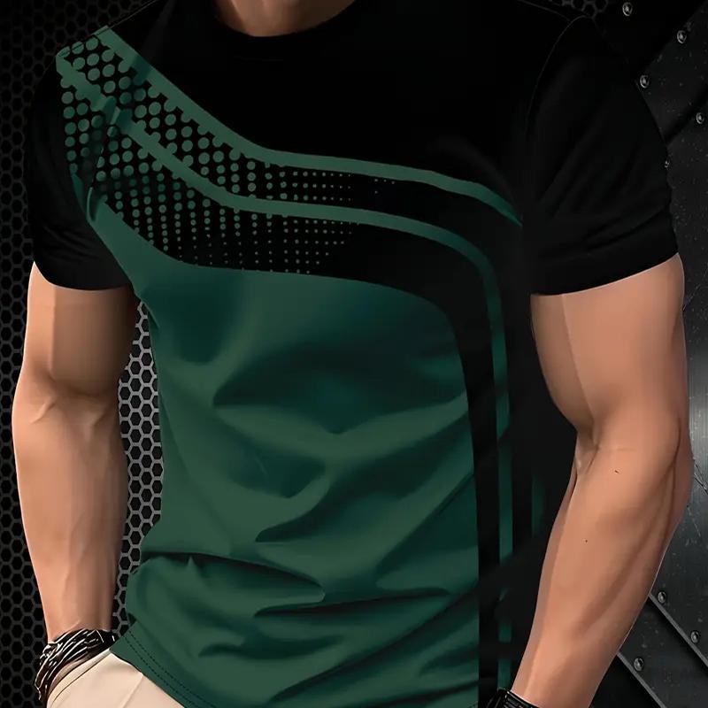 New Summer Men's Fashion T-shirt Personality Commercial Affairs Printed Men's T-shirt Top