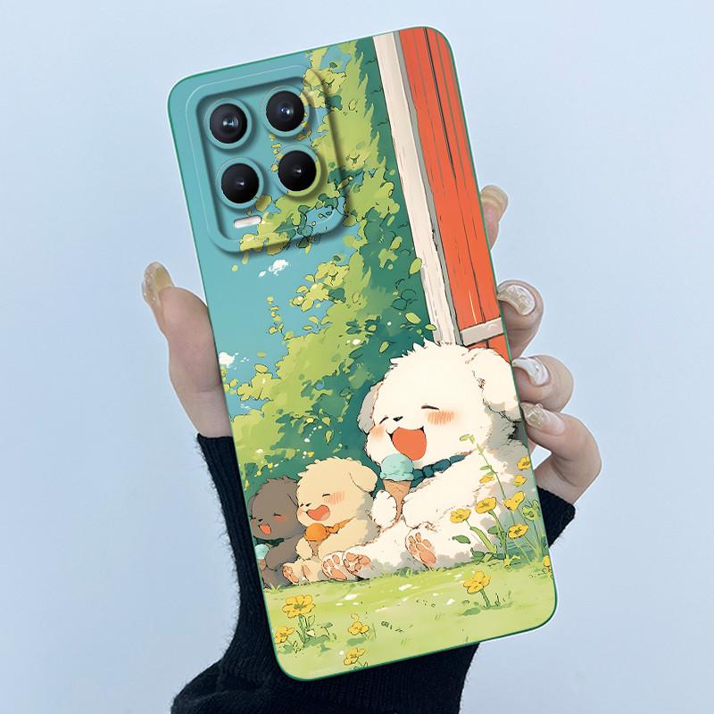 For Realme 8 Pro / Realme 8 4G 5G Phone Case Simplicity Flower Liquid Silicone Cover Realme8 8Pro RMX3085 RMX3081 RMX3241 Fundas