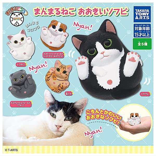 

Round Animals Round Cat Large Soft Vinyl Figure of 5 Gacha Capsule Toy [Set (Complete)]