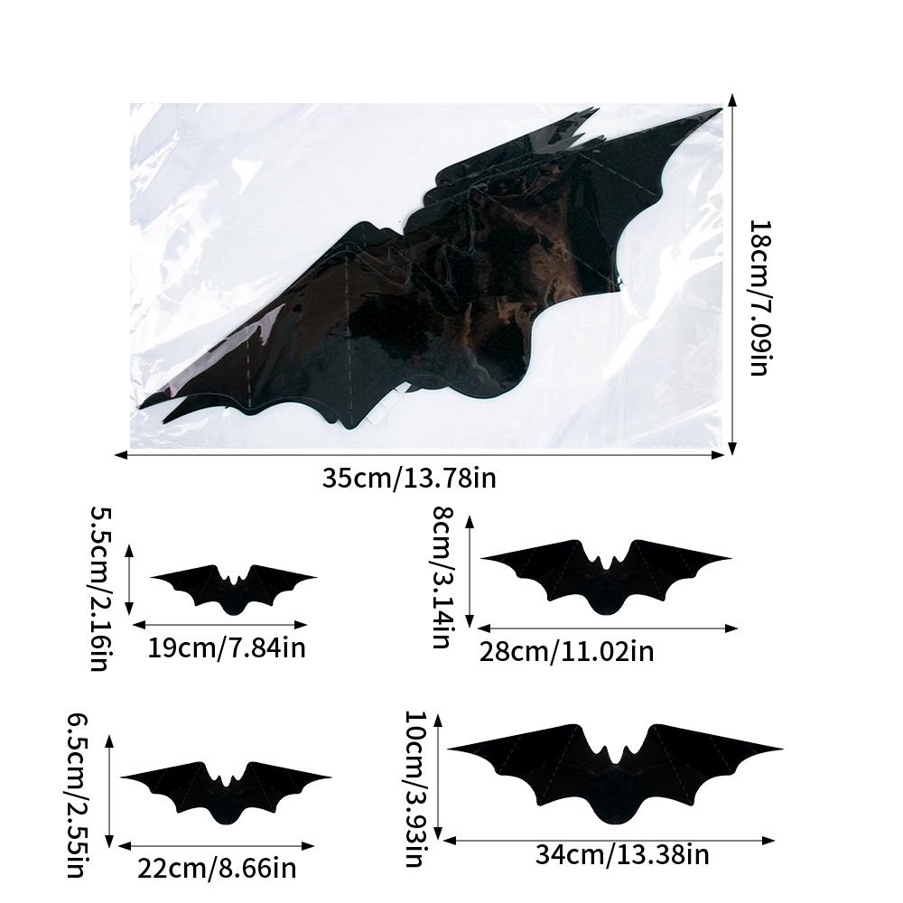 12/24pcs Gothic Black Skull/Butterfly/Bat Stickers DIY Halloween Wall Decoration 3D Butterfly Stickers Wall Decals Home Decor