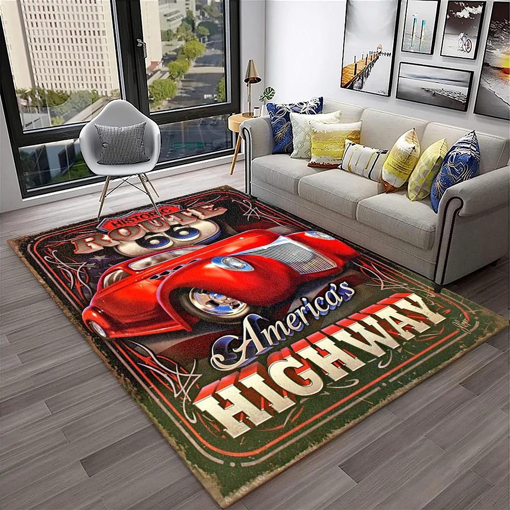 Mother Road,Historic Route 66,mãe estrada Carpet Rug for Home Living Room Bedroom Sofa Doormat Decor,Area Rug Non-slip Floor Mat