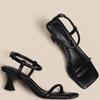Fashion One Word Sandals for Women's Summer 2024 New Thick Heels, Open Toe High Heels, Non Slip Women's Shoes, Mom's Shoes
