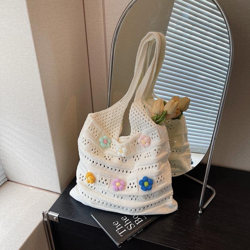 Lazy wind knitted bag women's new popular tote bag large capacity shoulder bag tote bag