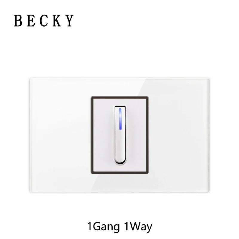 118 Type Piano Key White Tempered Glass Fashionable Switch Socket American British European Standard Universal Socket