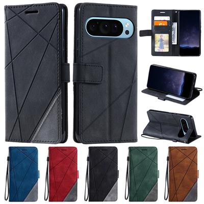 Luxury Flip Wallet Leather Case for Google Pixel 9 Pro XL Pixel 9 Pro Pixel 9 with Strap and Wallet Card Holder PU Skin Feel Shockproof Protect Cover