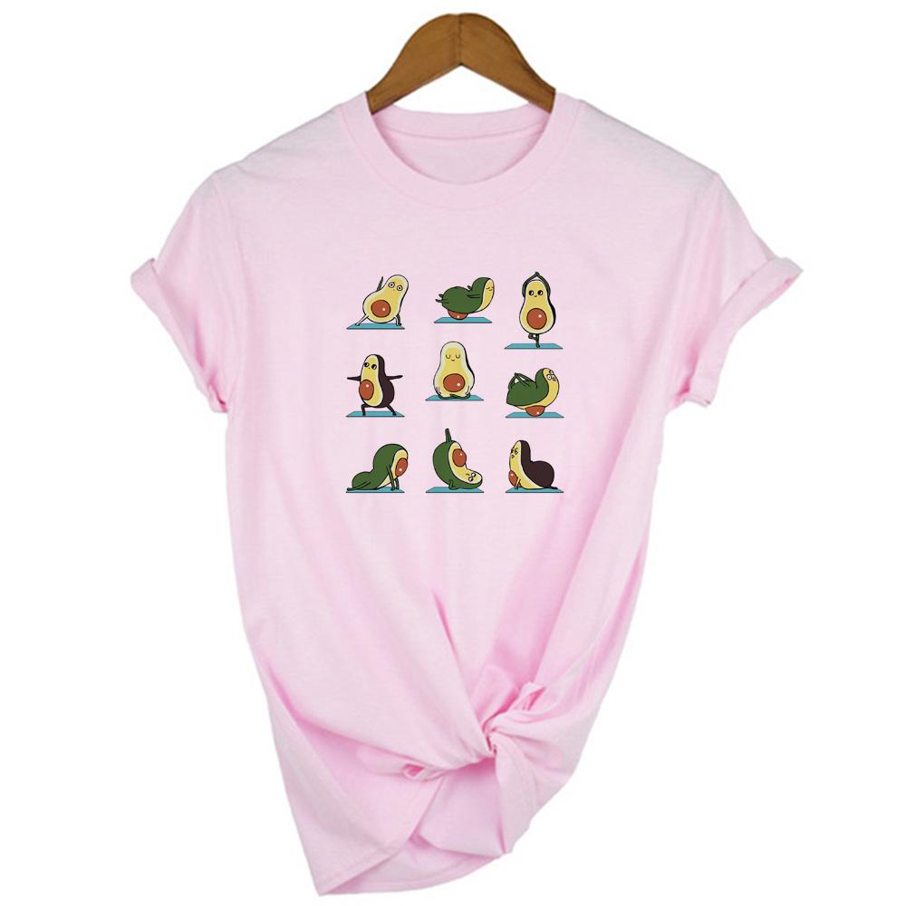 Avocado Women Short Sleeve T Shirt Casual Cartoon Kawaii Graphic Tops Female Harajuku Tee Summer