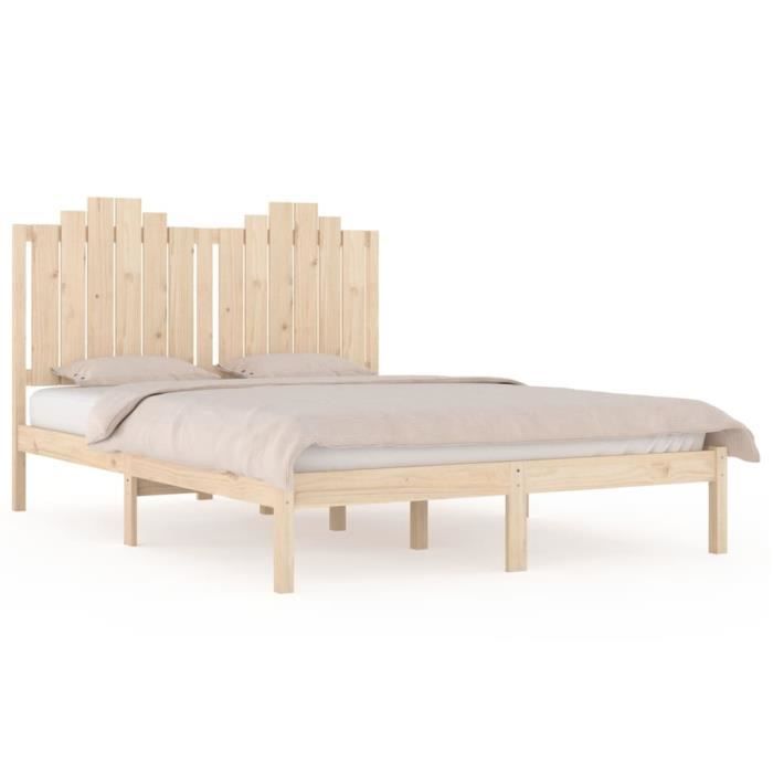 VidaXL Cadre de lit Bois de pin massif 140x200 cm 3103778