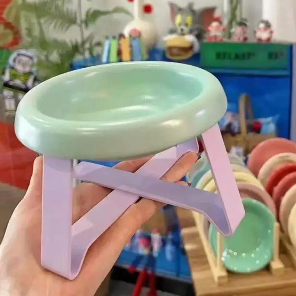 Neuer Wirbelschutz Haustiernapf Hohe Füße Nackenschutz Katzennapf mit Ständer Haustierfutternapf Haustierbedarf