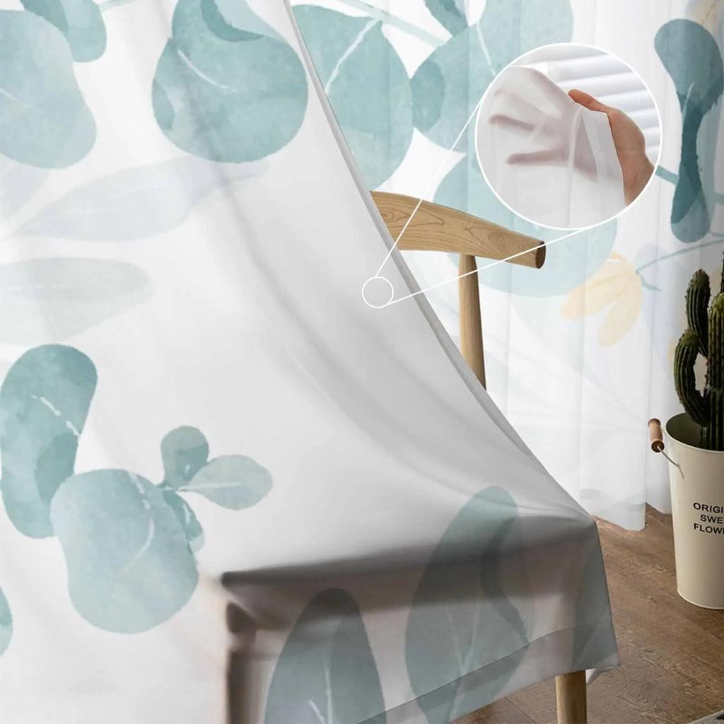 Blumen Pflanzen Blume Aquarelle Sommer Schlafzimmer Vorhänge Tüll Sheer Vorhang Wohnzimmer Home Decor Voile Vorhänge
