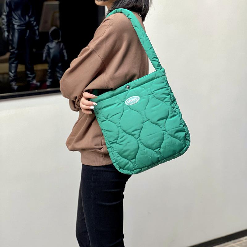 Tote Bag, Commuter Women's Bag, Down Cotton-filled Bag, Large-capacity Underarm Bag, Single-shoulder Bag