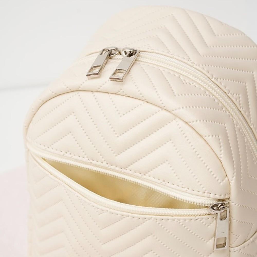 Elegant PU Leather Bag Korean Style Kids Mini Bag Fashion Triangular Stripes Backpack  Students