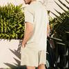 2 Pcs/Set Summer Shorts Suit Solid Color Turn-down Collar Single-breasted Soft Men Tracksuit for Beach