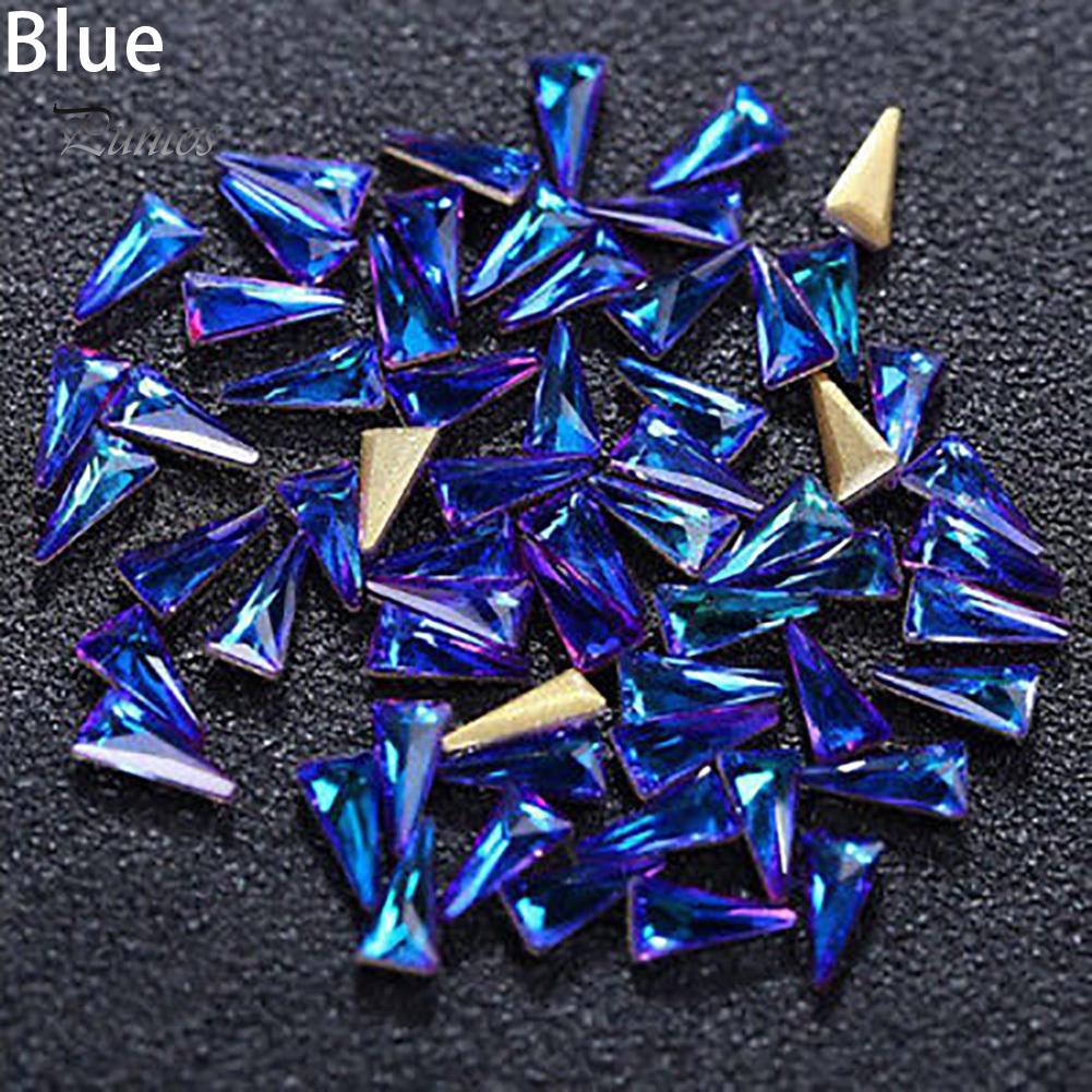 Puntos Nail Art 10Pcs Women Triangle Tip Shiny Rhinestone DIY Decoration Manicure Kit