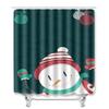 Christmas Shower Curtain Floor Mat Combination Four-Piece Set Bathroom Toilet Carpet Shower Room Mat Foot Mat