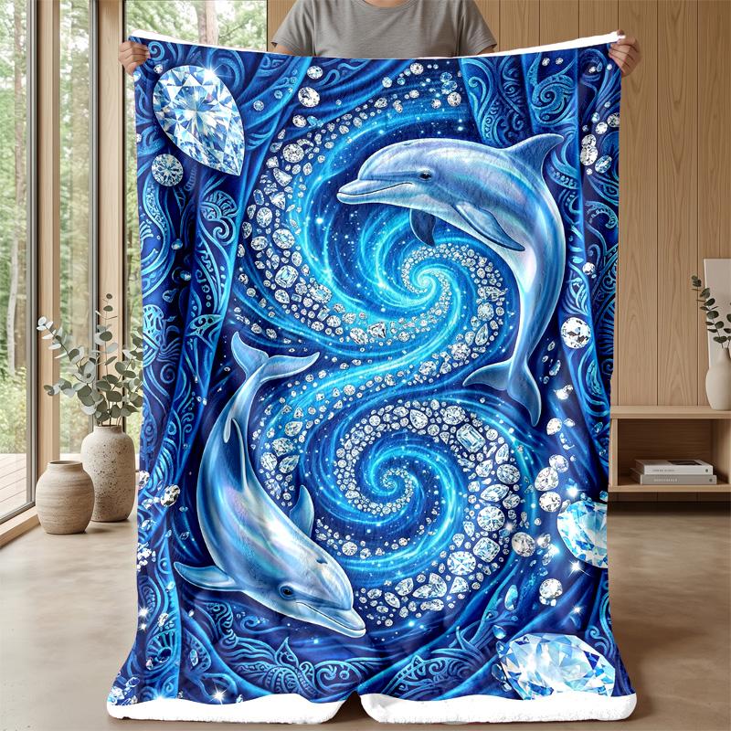 Oceanic Whales and Seals 1 Theme blanket Lightweight Warm Flannel Blanket Decorative Throw Blanket for Home Decoration
