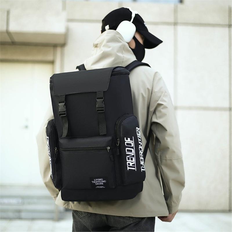 Schoolbag Business Backpack Large Capacity Multifunctional Outdoor Commuter Travel Bag Simple Letter Student School Bag