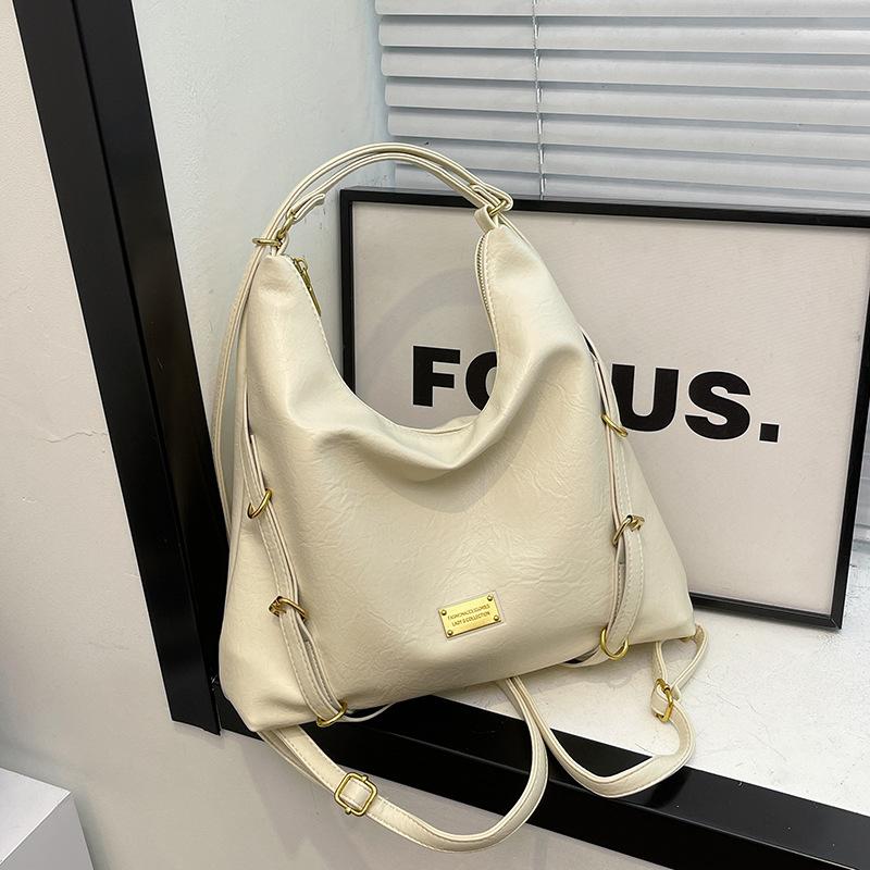 Retro casual tote bag women's new trend fashion large capacity backpack texture commuter shoulder bag messenger bag women