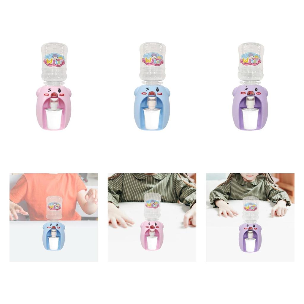 Mini Water Dispenser for Kids Miniature Role Play House Toy Dollhouse Toy Piggy Animal Water Machine Cute for Children Gift
