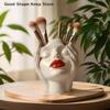 Female Contour Design Pen Holder Elegant Face Vase Decoration Handcrafted Artistic Female Form Head Vase Makeup Brush Holder