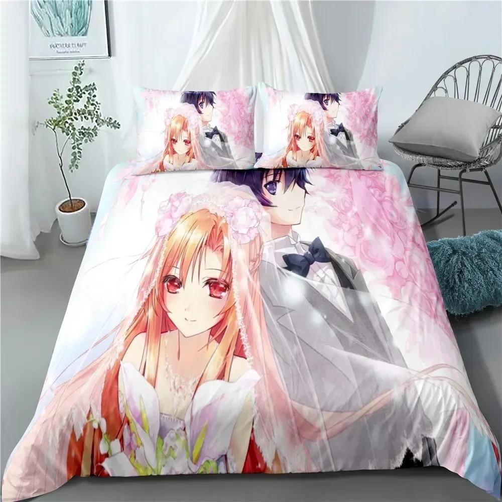 New Anime Sword Art Online Bedding Set Bedroom Soft Modern Bedspreads Comefortable Kids Duvet Cover Quilt Cover And Pillowcase