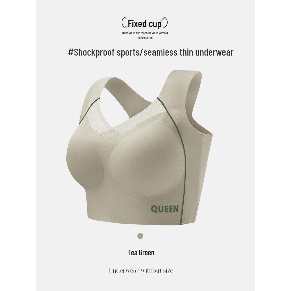 Women's Seamless Wire-Free Thin Cup Plus Size Sports Sleep Bra with Stylish Back
