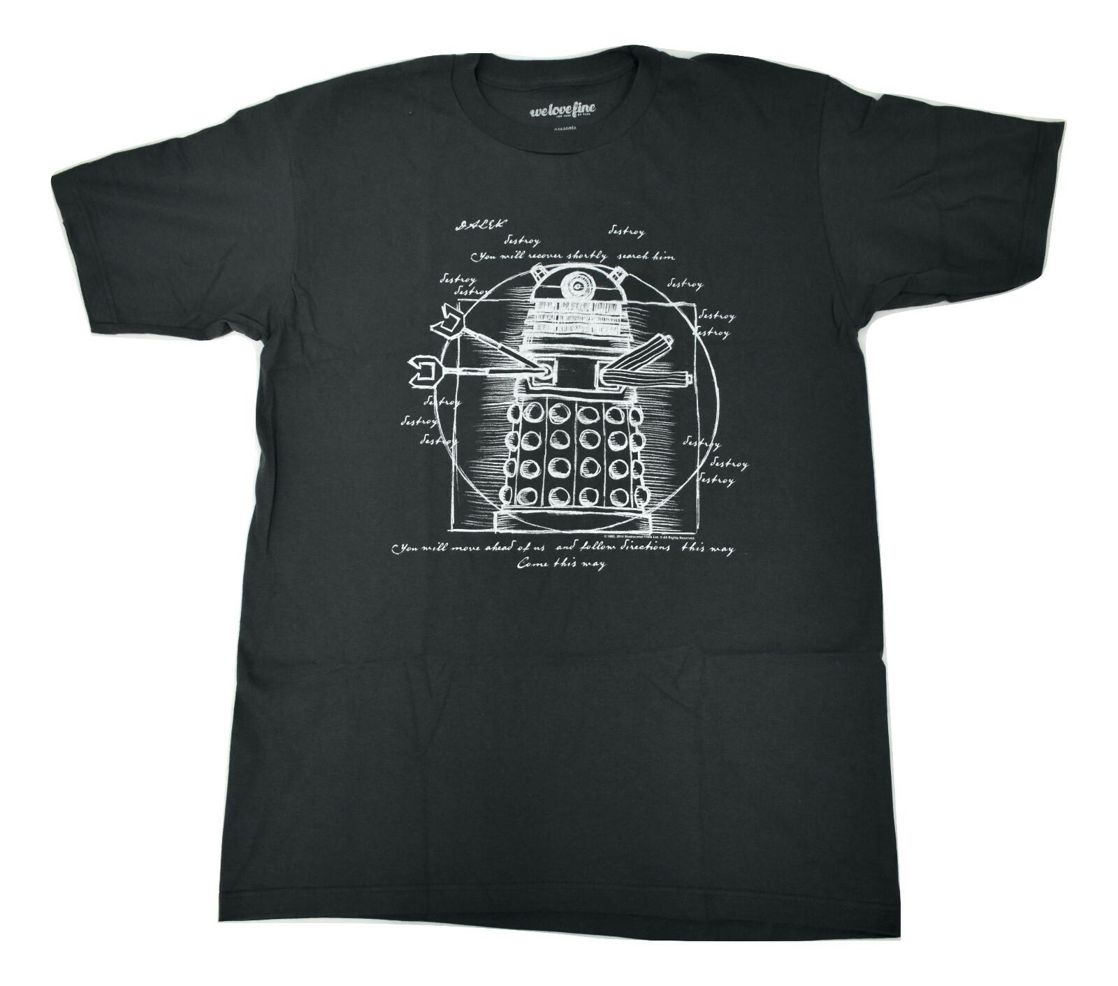 WeLoveFine Мужской Доктор. Кто и Далеки Схематичная футболка Далек Новая XL