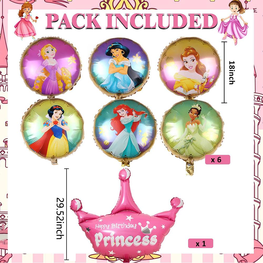 9 ks Barevné princeznovské balónky Balónky s princeznovskou tématikou pro party dekorace