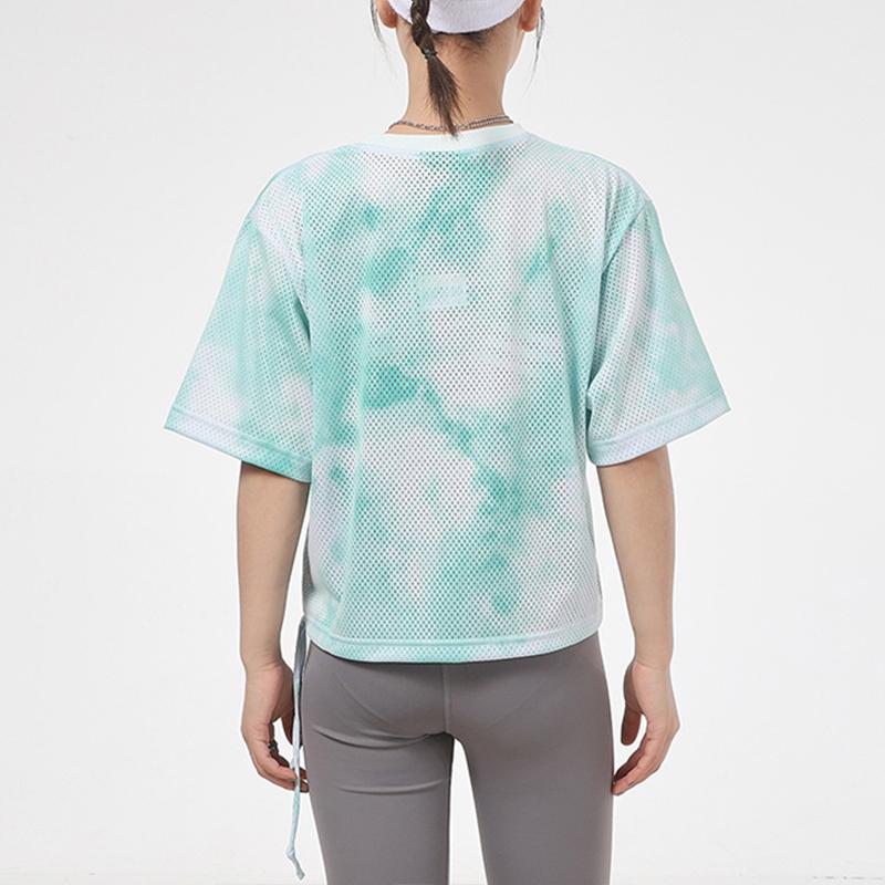 Nike Sportswear Icon Clash Tie-Dye Print Mesh Breathable Short-Sleeve T-Shirt Women Tops Green CZ9325-342