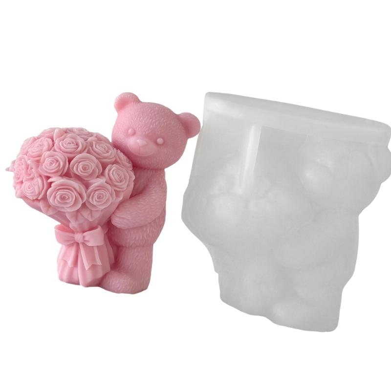 652F Bear Mold for Candle Making,Silicone Mold Bear Epoxy Resin Casting Molds for Diys Crafts Soap