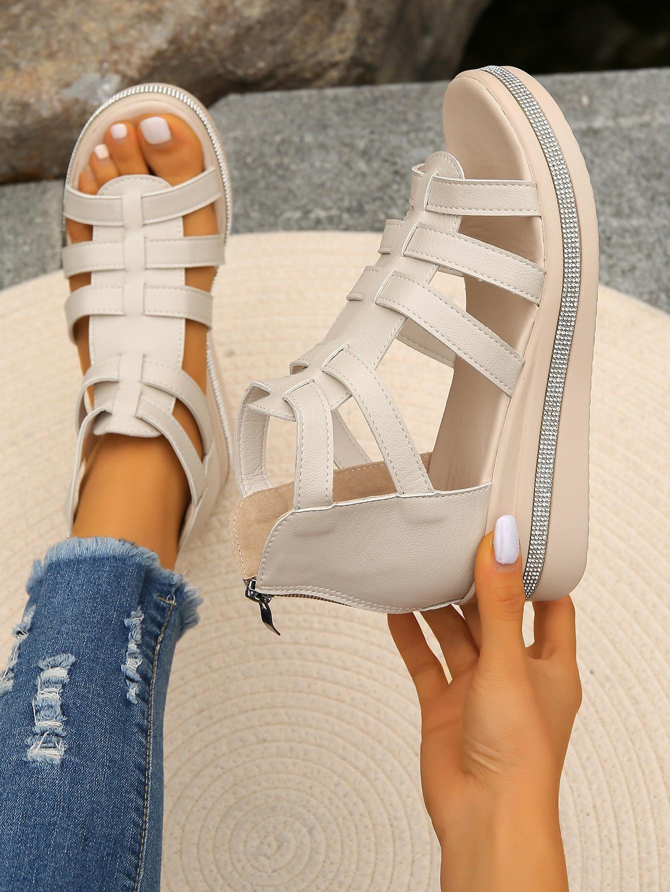 

Fashion Sandalias De Mujer 2024 Summer Shoes for Women Plus Size 36-43 Women Platform Sandals Black White Beige Wedge Zapatos De Mujer 36