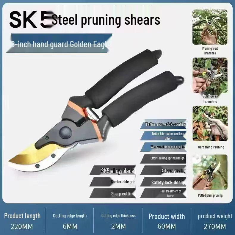 Heavy-Duty Large Pruning Scissors for Thick Branches and Fruit Trees - Super Strong, Labor-Saving Design for Gardening and Household Use