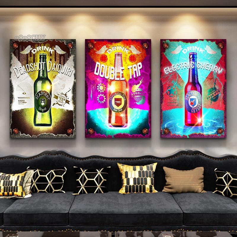 Bunte Perk-a-Cola Poster und Drucke Wandkunst Bilder Getränkeflasche Pop Art Leinwandgemälde Modern Retro Bar Club Heimdekor