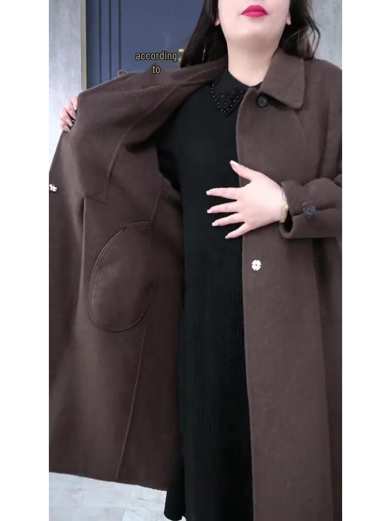 2024 Autumn/Winter Plus Size Elegant Light Luxury Woolen Coat for Middle-Aged Women