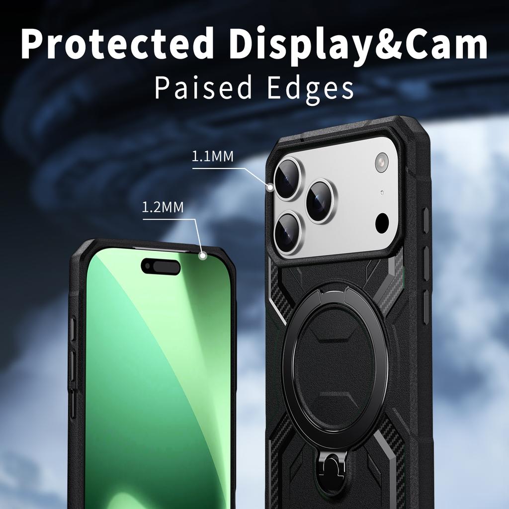 For iPhone 17 Pro Max Case Compatible with MagSafe Kickstand TPU+PC Phone Cover