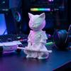 Estatua de Gato Guerrero Escultura de Gato Samurái Impresa en 3D Adorno Animal Caprichoso de Escritorio para Decoración de Mesa Estante de Sala de Estar Regalo para Amantes de los Gatos Coleccionistas