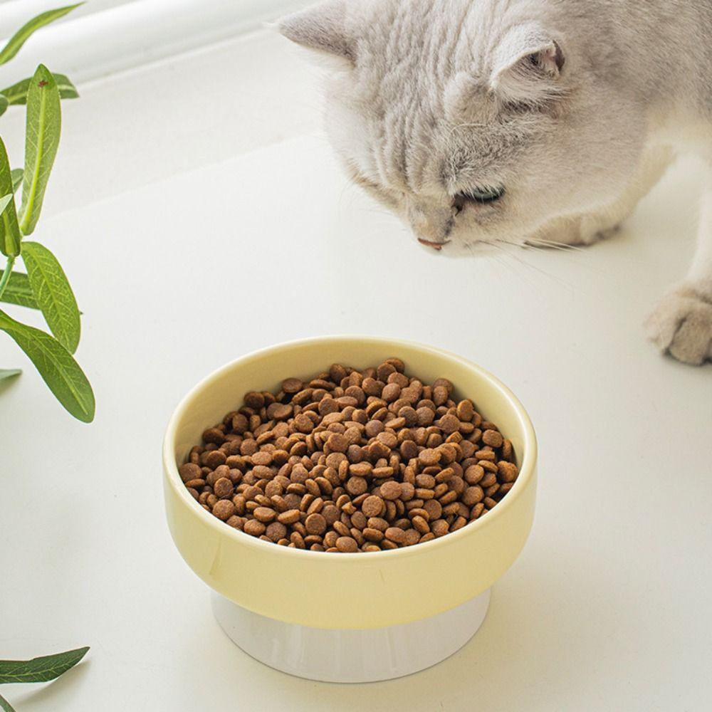 Ceramic Cat Bowl Cute Dog Food Feeding Basin Creative Pet High Foot Bowl Water Container