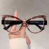 Mężczyzna Kobiety Okulary Oversize Cat Eye Stylowy Design Zielone Szkła Szykowne Okulary w Panterkę Linia Modowa Ozdobna Oprawka Szare Okulary Uroczy Styl Lasses
