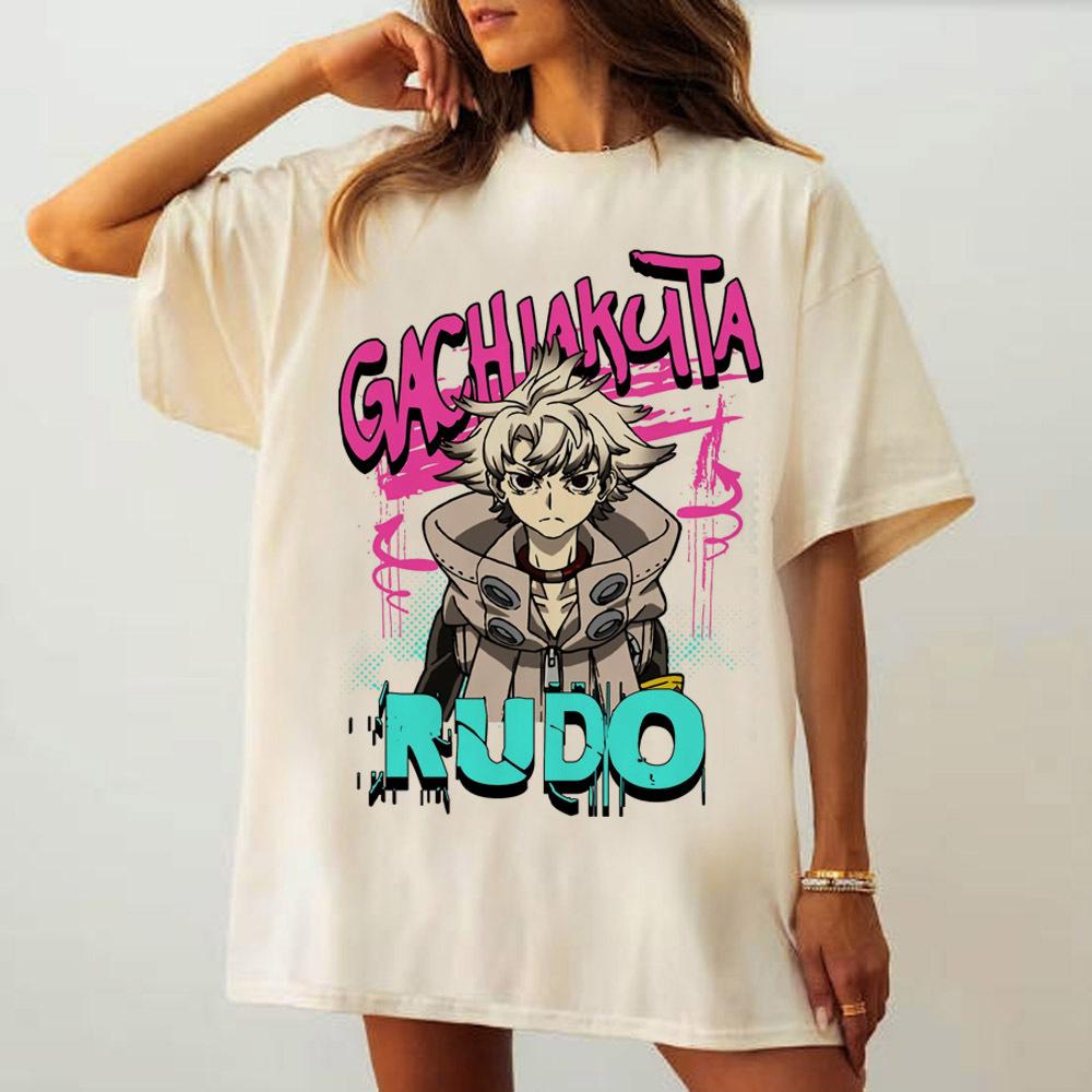 

Gachiakuta shirt girl 2000s Psychedelic Grunge aesthetic Colorful tshirt Comfortable hip hop Classic Vintage Women Pastel S