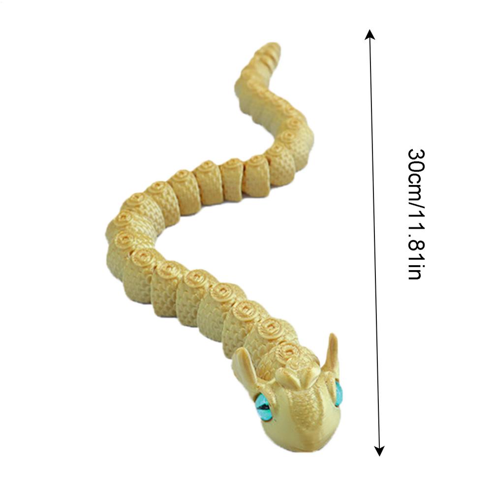 3D Printed Snake Fidget Toy Sensory Fidget Toys For Kids Movable Joint Model Ornaments 2025 Snake Year Desktop Decoration Figure
