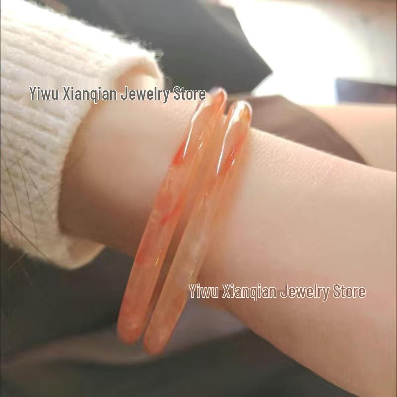 10mm Year of the Snake Wealth Jade Bracelet: Ice Green Floating Flower Design, Women's Ancient Style Xinjiang Imitation Tianshan Green.