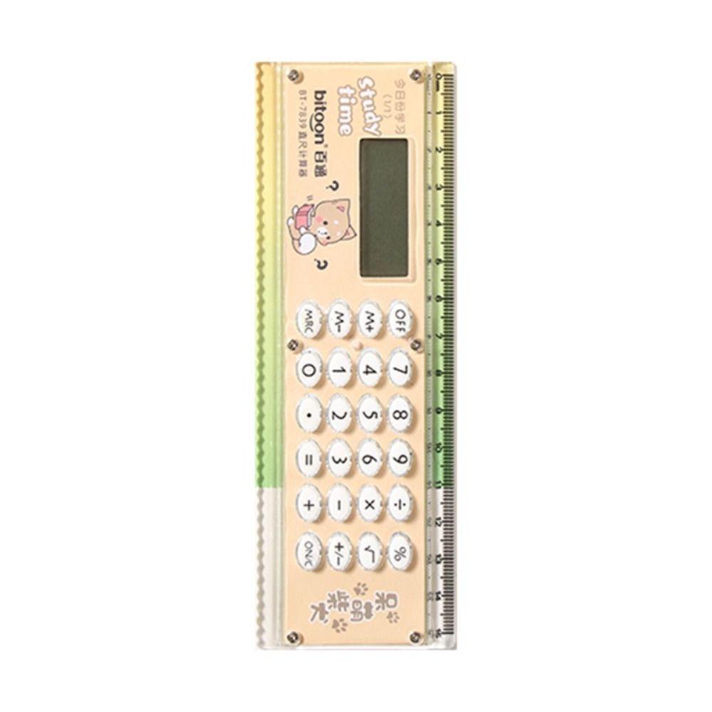 2-in-1 Calculator Ruler with 8 Digit Calculator Drawing Tool Straightedge  School Office