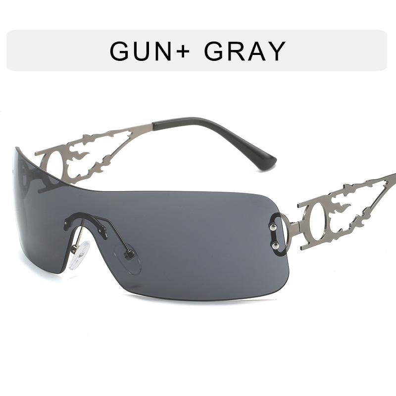 Vintage Stylish Sun glasses Women Punk Y2K Hip Hop Rimless Metal Leg Women's Sunglasses European American Female Sunglass