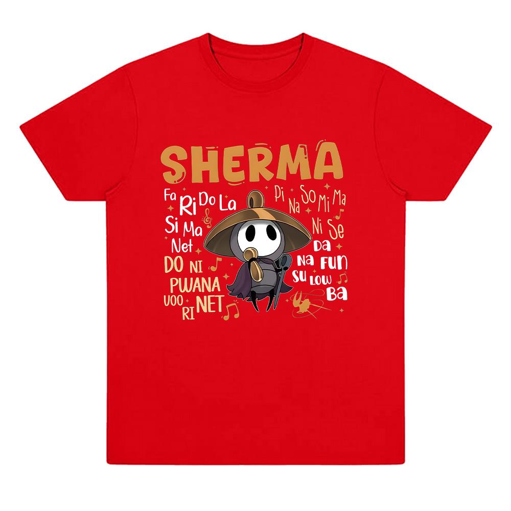 Sherma Song T-shirts Hollow Knight Silksong Funny Game Quote Tees Harajuku Cartoon Print T Shirts Unisex Cotton Casual Clothes