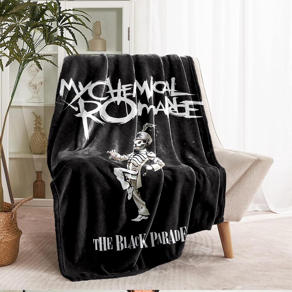 My Chemical Romance Theme Printed Blanket - Perfect for Couch, Bed, Travel & Outdoor Use | Machine Washable, Cozy & Durable.
