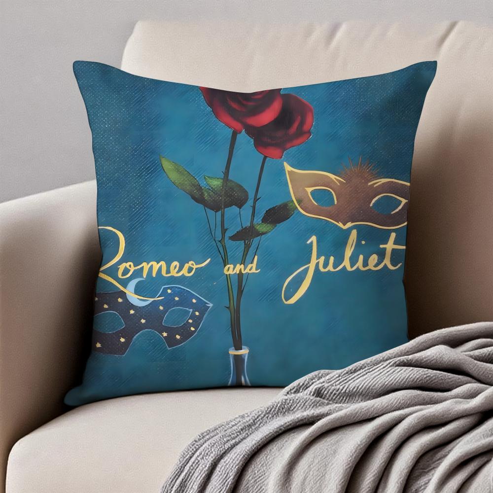 

romantic RRomeo and Juliet beautiful Cushion Cover Pillowcase Antidustmite Invisible Zipper Short Plush Sofa Cushion 30X30cm